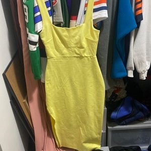 Yellow mid length dress